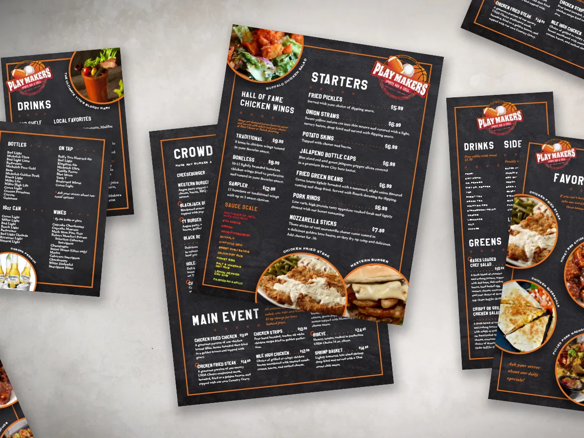 Multiple Menu Bars Layout Sip & Feast Agency - Premium Bartending & Event Planning